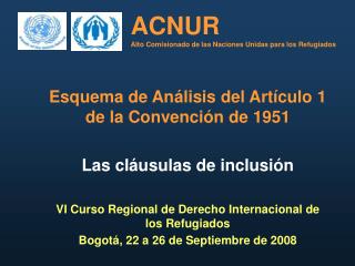 ACNUR Alto Comisionado de las Naciones Unidas para los Refugiados