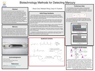 Biotechnology Methods for Detecting Mercury Shaun Cote, Rebekah Pilling, Caryn K. Prudent é