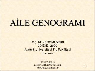 Doç. Dr. Zekeriya Aktürk 30 Eylül 2009 Atatürk Üniversitesi Tıp Fakültesi Erzurum