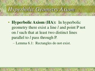 Hyperbolic Geometry Axiom