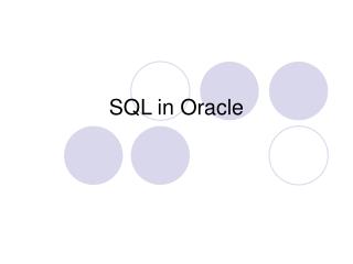 SQL in Oracle