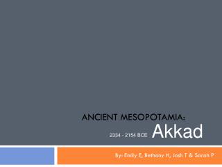 Ancient Mesopotamia:
