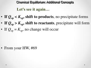 Chemical Equilibrium: Additional Concepts