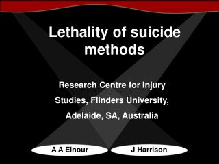 Lethality of suicide methods