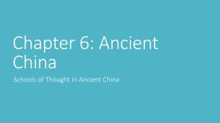 Chapter 6: Ancient China