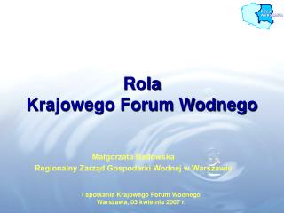 Rola Krajowego Forum Wodnego