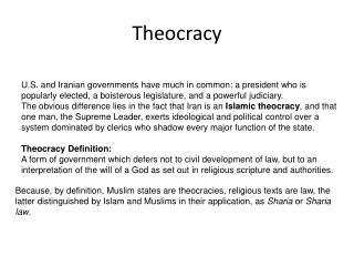 Theocracy