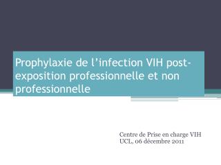 Prophylaxie de l’infection VIH post-exposition professionnelle et non professionnelle