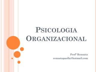 Psicologia Organizacional