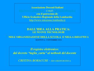 Associazione Docenti Italiani adiscuola.it e-mail: adi-scuola@tiscali.it
