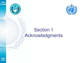Section 1 Acknowledgments