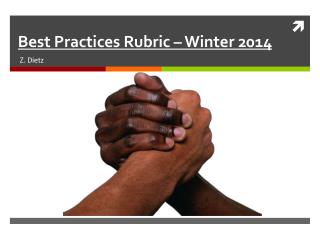 Best Practices Rubric – Winter 2014