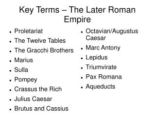 Key Terms – The Later Roman Empire