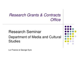 Research Grants &amp; Contracts Office