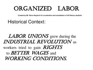Organized labor