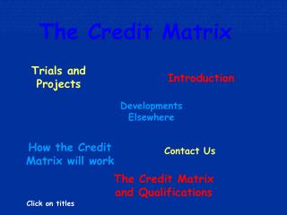 The Credit Matrix
