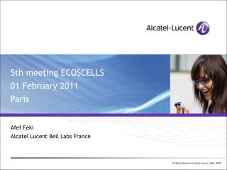 5th meeting ECOSCELLS 01 February 2011	 Paris