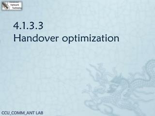 4.1.3.3 Handover optimization