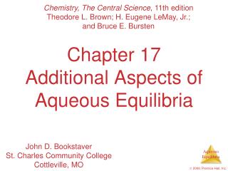 Chapter 17 Additional Aspects of Aqueous Equilibria