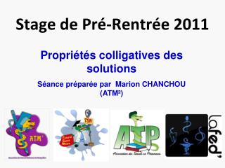 Stage de Pré-Rentrée 2011