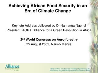 Achieving African Food Security in an Era of Climate Change