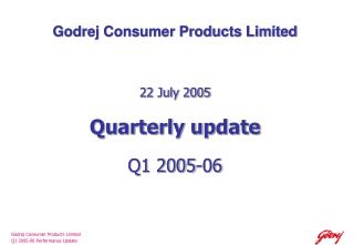 Godrej Consumer Products Limited