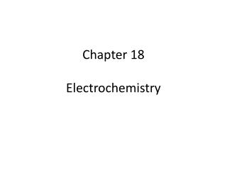 Chapter 18 Electrochemistry