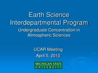 Earth Science Interdepartmental Program
