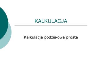 KALKULACJA