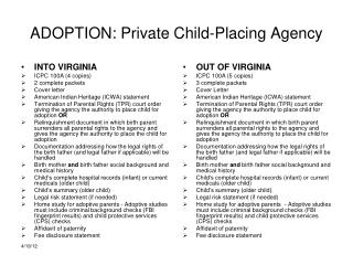 ADOPTION: Private Child-Placing Agency