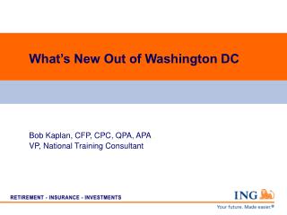 What’s New Out of Washington DC