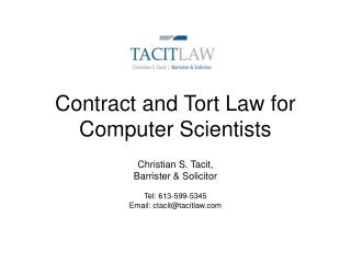 Contract and Tort Law for Computer Scientists
