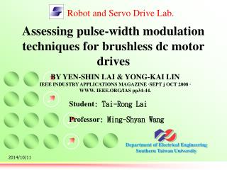Assessing pulse-width modulation techniques for brushless dc motor drives
