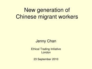 New generation of Chinese migrant workers