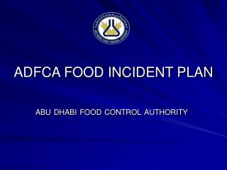 ADFCA FOOD INCIDENT PLAN