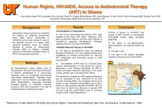 Human Rights, HIV/AIDS, Access to Antiretroviral Therapy (ART) in Ghana J