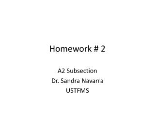 Homework # 2