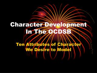 Character Development In The OCDSB