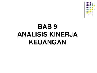 BAB 9 ANALISIS KINERJA KEUANGAN