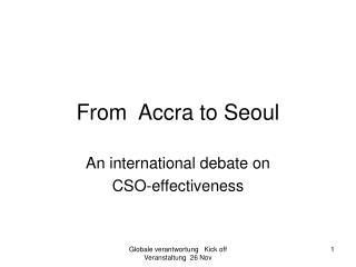 From Accra to Seoul