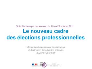 Vote électronique par internet, du 13 au 20 octobre 2011