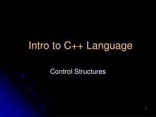 Intro to C++ Language