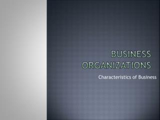 Business Organizations