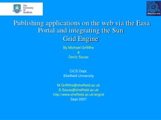 Publishing applications on the web via the Easa Portal and integrating the Sun Grid Engine