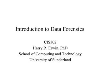 Introduction to Data Forensics