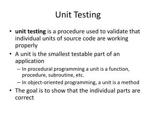 Unit Testing