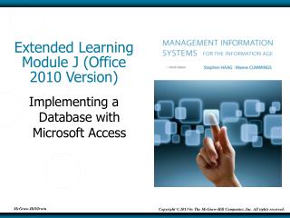 Extended Learning Module J (Office 2010 Version)