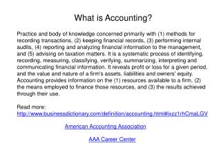 What is Accounting?