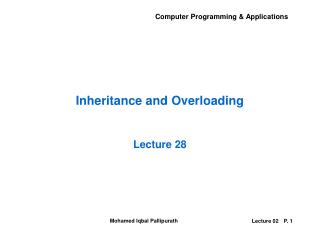 Inheritance and Overloading