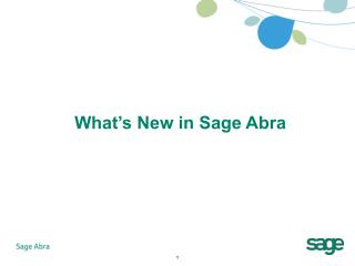 What’s New in Sage Abra